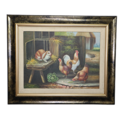 Painting Oil Painting on Canvas Hens 0039 neoklasiko.gr