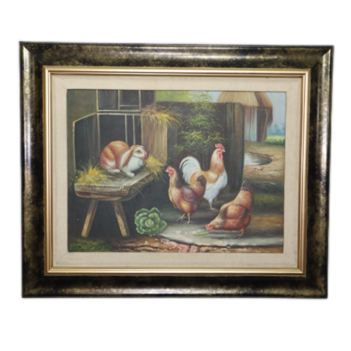 Painting Oil Painting on Canvas Hens 0039 neoklasiko.gr