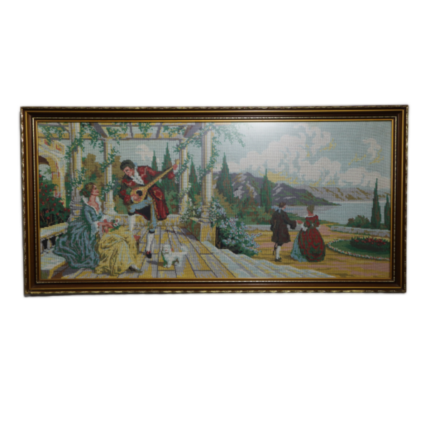 Table with Embroidery Landscape 0047 neoklasiko.gr